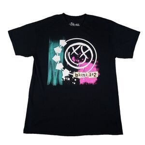 Blink 182 T-Shirt Mens Sz Large Black Classic Logo Concert Tour Punk Rock Band